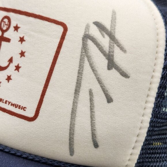 Tim Hurley Music Autographed Anchor Logo Navy White Trucker Hat Country Singer - Picture 2 of 12